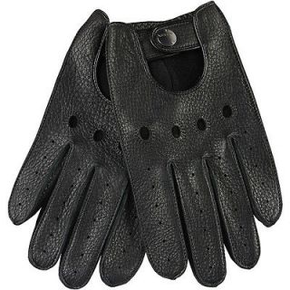 Black & L ELMA Mens unlined Deerskin leather driving Gloves cutout at 
