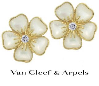 Van Cleef & Arpels MOP and Diamond Mimi Nerval Earrings