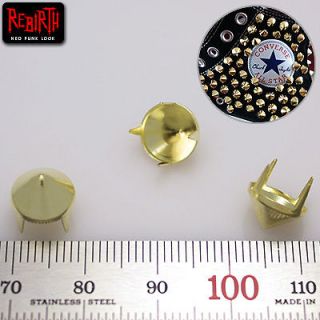 100pcs Cone studs Diameter 3/8(9mm) DIY Rock Punk stuffs gold 