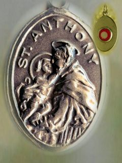 St Saint Anthony Padua Relic Medal Pendant Catholic San Antonio + 925 