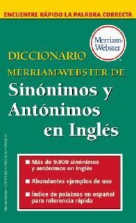 Diccionario Merriam Webste​r De Sinonimos Y Antonimos En Ingles 