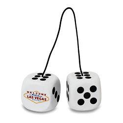 WHITE DICE AND WELCOME TO LAS VEGAS REAR VIEW MIRROR HANGER OR 2 