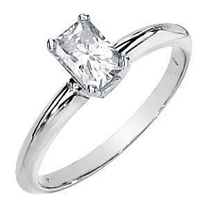 Newly listed Moissanite Engagement Ring Solitaire Radiant Cut .5 Ct