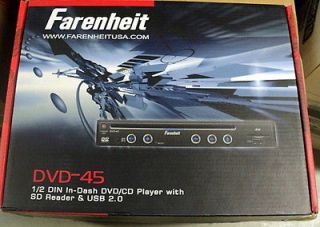 NEW Farenheit DVD 45 Half DIN Universal Remote Mount DVD, CD,  