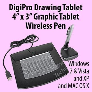 DigiPro WP4030 4 x 3 USB Graphics Drawing Tablet Wireless Pen