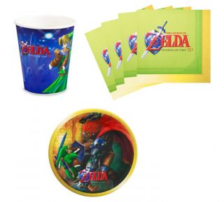 Zelda Birthday Party Supplies Plates Napkins & Cups Set for 8 or 16 