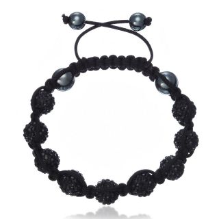 910 black Crystal disco ball shamballa bracelet celeb unisex