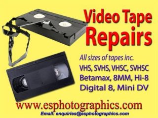 Video Tape Repair VHS VHSC Betamax Hi 8 Mini DV Digital