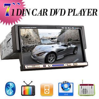 Single Din In dash Car Stereo DVD Player BT TV IPOD Radio+US 