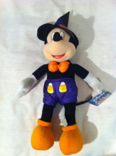 NWT Walt Disney Mickey Mouse Halloween Candy Corn Plush Toy Stuffed 