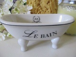 NEW Le Bain Paris Themed Bathroom Accessories Soap Dish Tub off White
