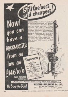 Vintage 1955 ROCKMASTER POST HOLE DIGGER Advertisement