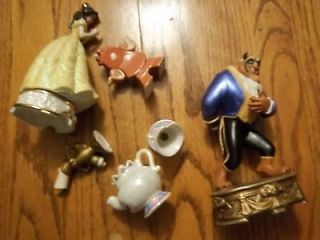 BEAUTY AND THE BEAST FIGURINES PRINCESS BELLE MRS POTTS TEA CUP CANDLE 