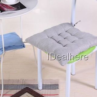   Gray Handmade Square Soft Dining Chair Seat Ties Pad Filled Cushion