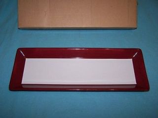 Pampered Chef NEW SIMPLE ADDITIONS RECTANGLE PLATTER WITH CRANBERRY 