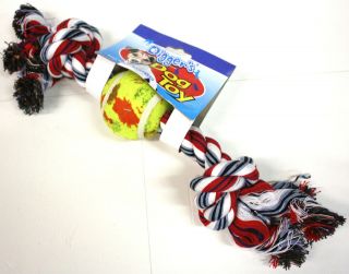   MULTICOLOR NEW LARGE ROPE TENNIS BALL DOG TOYS   