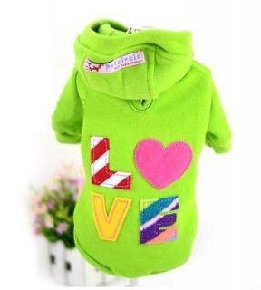 LOVE Dog Pet Hoodie Clothes Shirt Doggy Hoodies Sweater Warm Apparel 