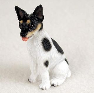 Rat Terrier Mini Resin Hand Painted Dog Figurine