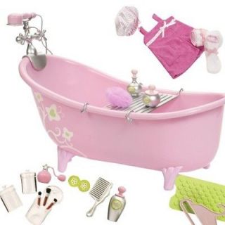   Pink Bath Tub and Accessories Made to Fit 18 Inch American Girl Doll