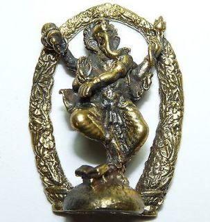   Dancing Ganesh / Ganesha Brass mini Statue 1.35 in tall x 1 in wide