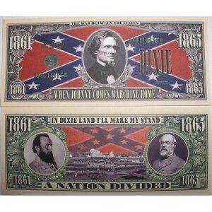 Confederate Dollars Dixie States Bill 2 for $1.25 gift