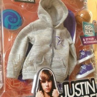 Justin Bieber Doll Outfit Accessories Gray Hoodie With Shorts 