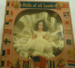 Vintage Dolls of All Lands Bride Doll Toy NIB in Original Box Wedding 