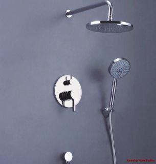   Chrome plated into the wall 8 Showerheads faucet Double Bath set