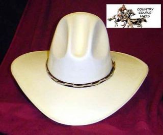 Western Straw/Canvas Cowboy Hat in Gus Style known as Tom Mix  Size 7 