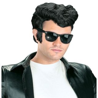 Adult 50s Black Danny Greaser Grease Wig