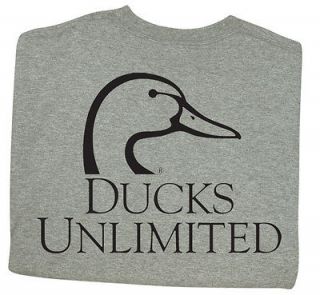 Ducks Unlimited Long Sleeve Crewneck T Shirt DUCKS LOGO Gray NWT