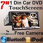 In Dash 7 TouchScreen Single Din Car DVD Player TV Radio RDS iPod 