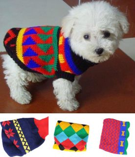 Cute Pet Cat Dog Puppy Sweater Knitwear Coat Apparel Clothes xs/s/m