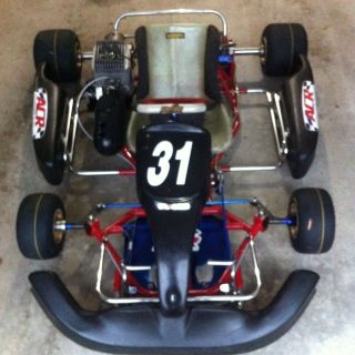 Used 06 PCR Exagone All 30mm Full Size Racing Go Kart W/KT100 Engine.
