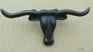 Oil rubbed LONGHORN drawer pull furniture cabinets Texas UT western 