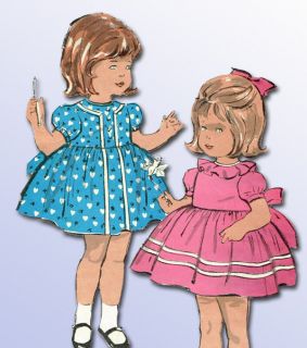 1960s Darlin Vintage Advance Sew Easy Toddlers Dress Pattern Sz 2