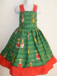 DR SEUSS THE GRINCH HOLIDAY CHRISTMAS DRESS BOUTIQUE CUSTOM 2T 3T 4T 5 