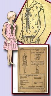 1920s ORIGINAL Charming Unused Junior Girls Flapper Dress Pattern