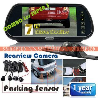    Car Rear View Mirror LCD Monitor + Parking Sensor + Reversing Camera