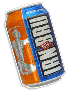 Irn Bru Drinks Can Catering Sticker   Fully Weatherproof Cafe Ice 
