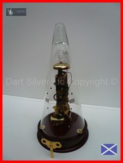   Hermle Unusual Skeleton Clock with Schott Duran Conical Glass Dome