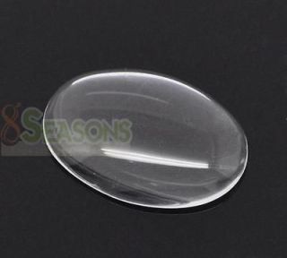 30 Clear Oval Glass Dome Seals 25x18mm