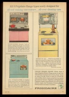 1964 Frigidaire Flair double oven pull out stove range photo print ad
