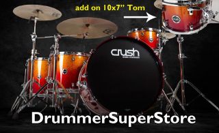 Crush Sublime Tour Maple Drum Set Orange Red Sparkle 5 Piece Shell 