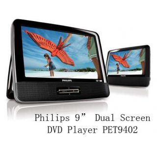   PET9402/37 9 inch Dual Screen DVD Player Black 9 Portable DVD Player