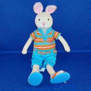 BATH & BODY WORKS 07 Boy Bunny Rabbit Blue Shirt Shorts Plush Stuffed 