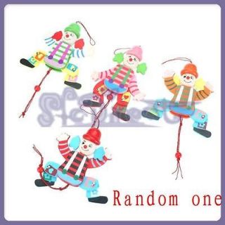 Wooden Pull String Clown Dancing Puppet Toy Arms Legs Go Up Down Kids 