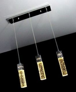Modern 3 Lights Bubble Crystal Column Pendant Lamp Ceiling Lighting 