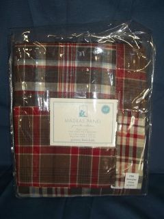   Barn Kids Madras Blackout Lined Drapes Curtains Panels 44x63 Brown red