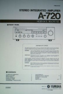 YAMAHA A 720 STEREO INTEGRATED AMP SERVICE MANUAL BOUND ENG PCB 
